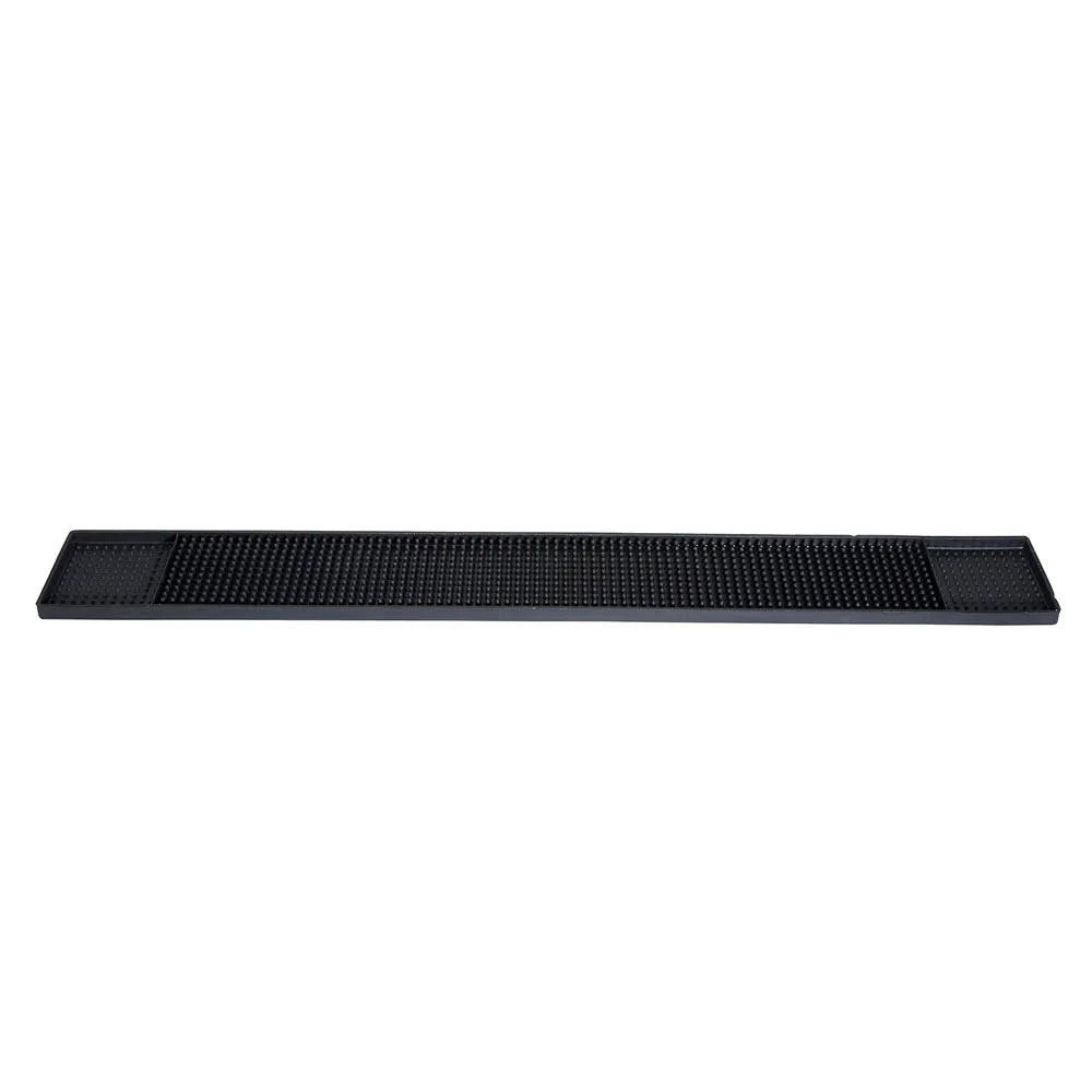 Winco BM-327K Black Rubber Bar Rail Spill Mat, 27" x 3-1/4"