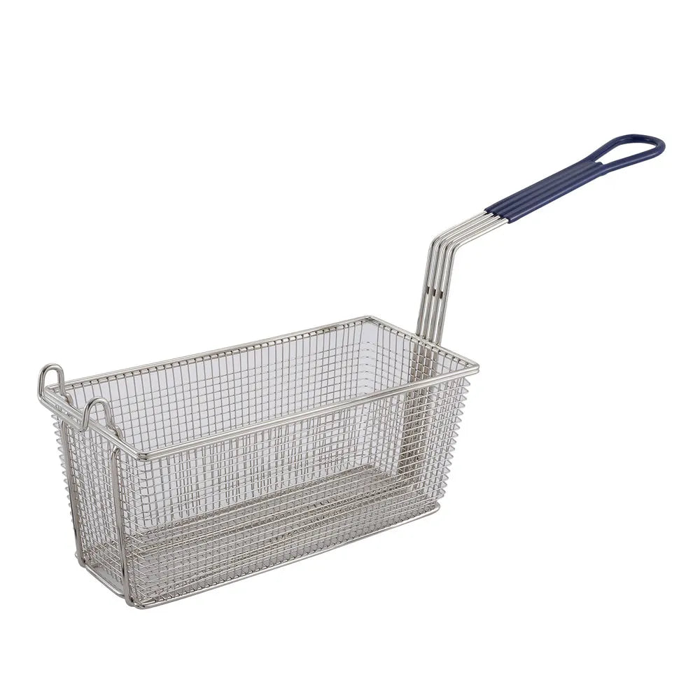 Winco FB-20 Fryer Basket w/ Coated Handle & Front Hook, 13 1/4" x 5 5/8" x 5 5/8"