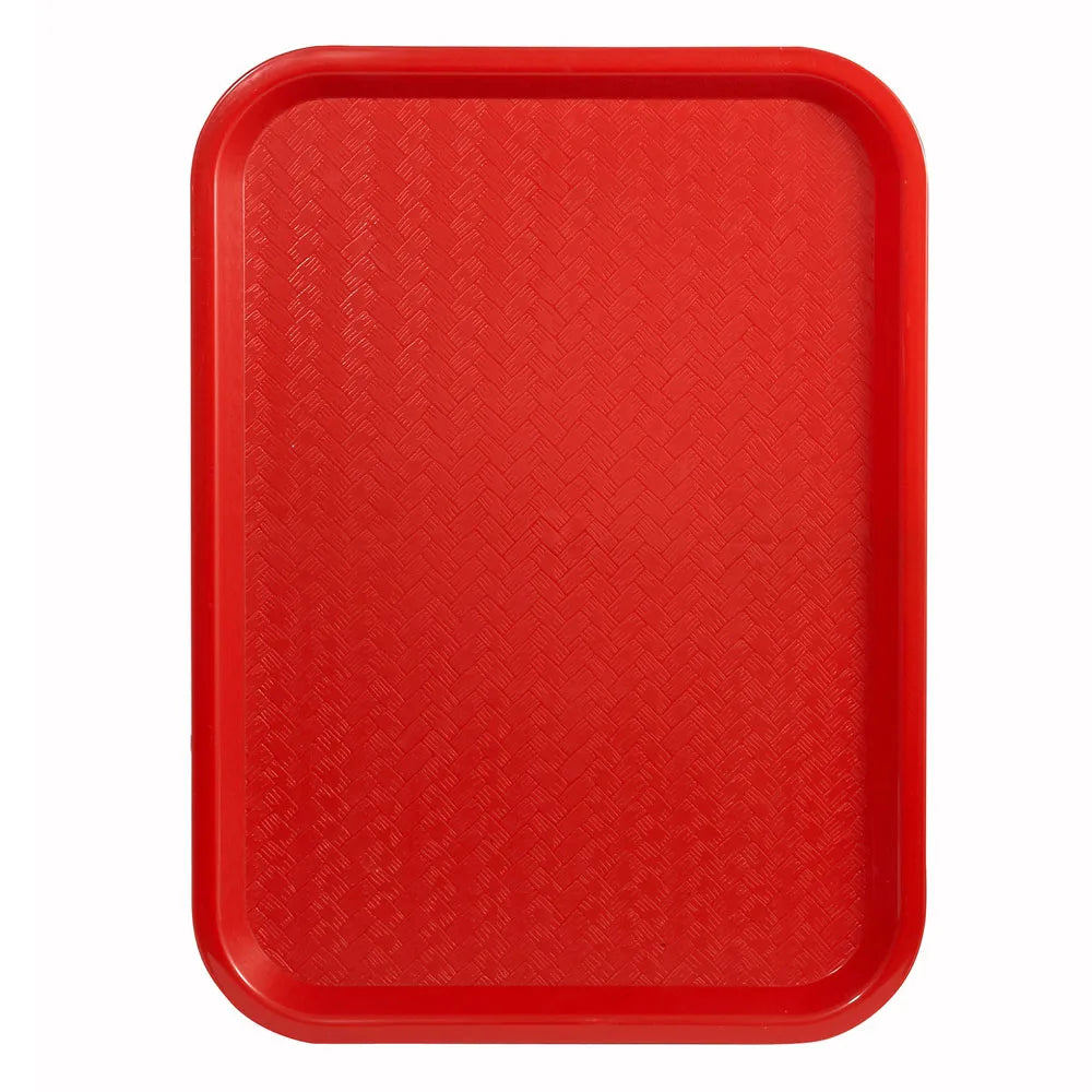 Winco FFT-1418R Red Plastic Fast Food Tray, 14" x 18"
