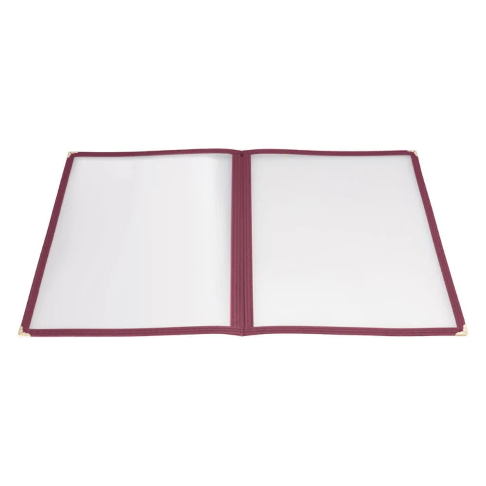Winco PMCD-9U Double Panel Menu Cover with Burgundy Border, 9-3/8" x 12-1/8"