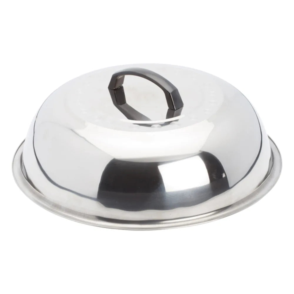 Winco WKCS-15 15-3/8" Stainless Steel Wok Cover with Handle