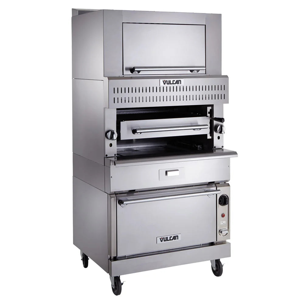 Vulcan VIR1SF Gas Upright Infrared Broiler w/ Standard Oven Base & Finishing Oven