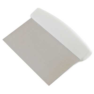 CAC China SCPS-6W 6in Dough Scraper w/ White Handle