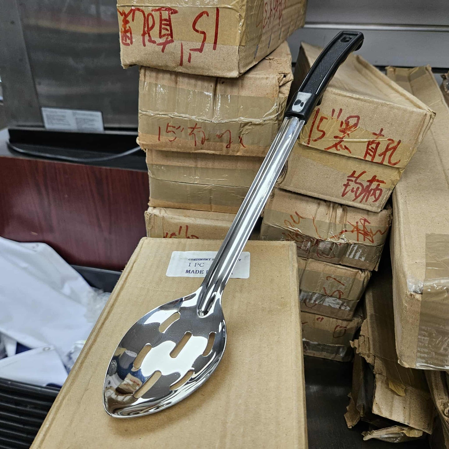 15" Stainless Steel Perforated Serving Spoon
