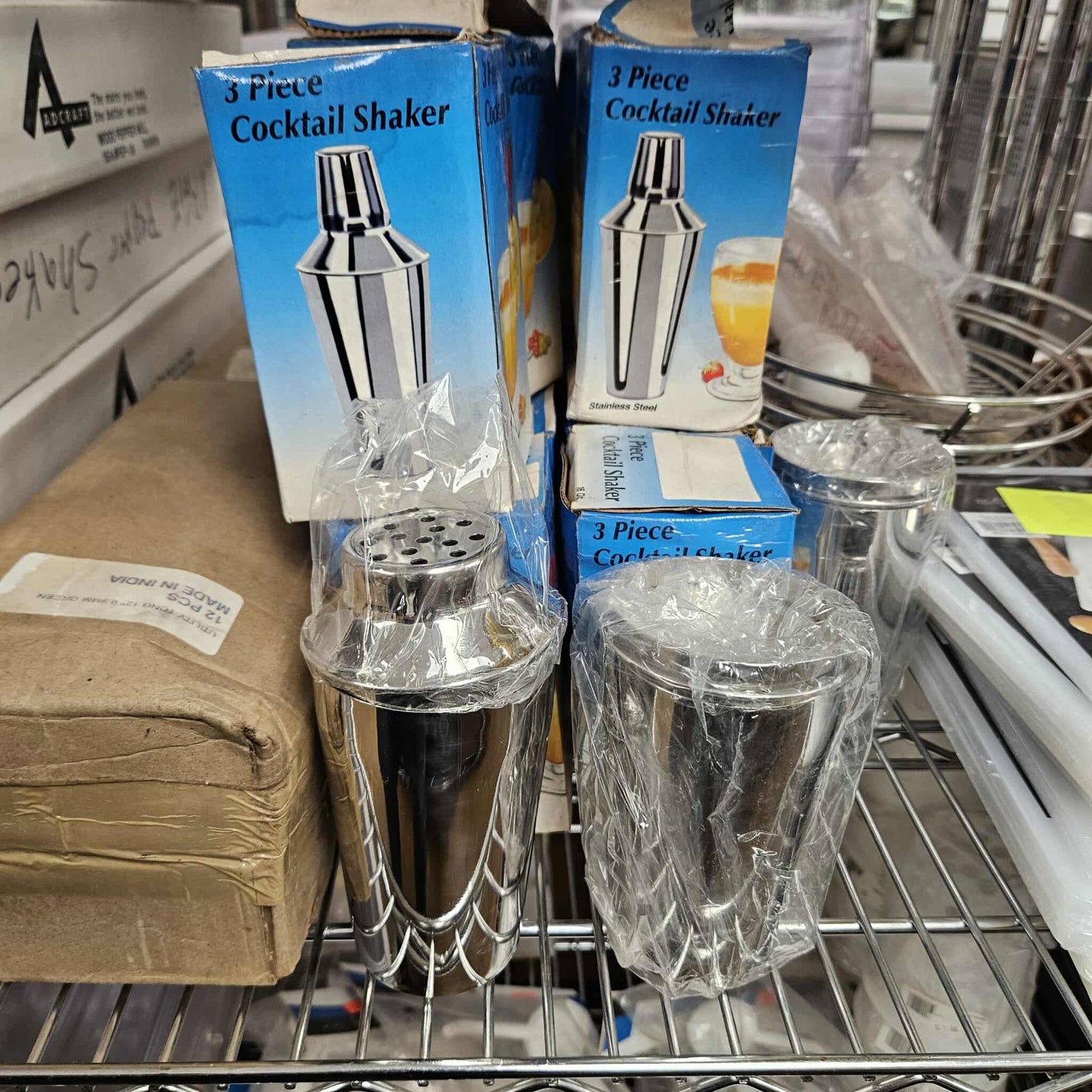 Stainless Steel 8oz Cocktail Shaker (3 Pieces)