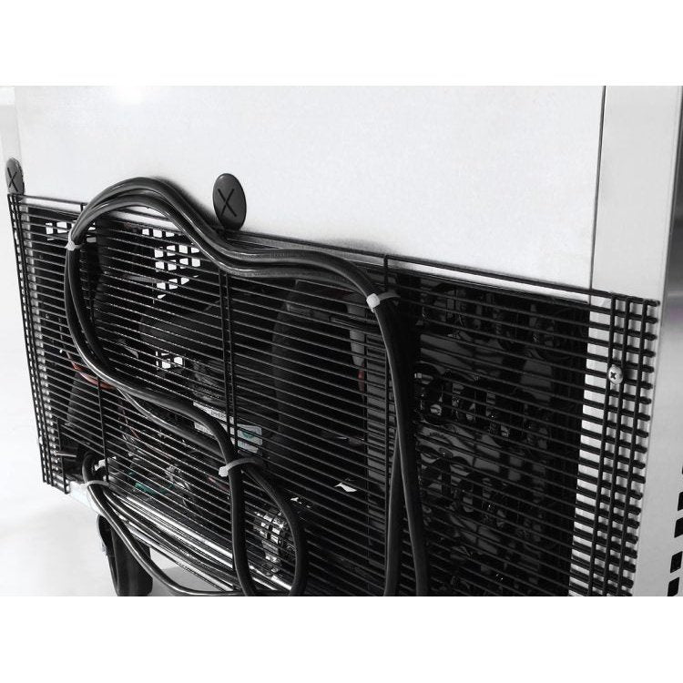 Atosa MGF8409GR 48" Two Section 2 Hinged Door Worktop Refrigerator with Backsplash