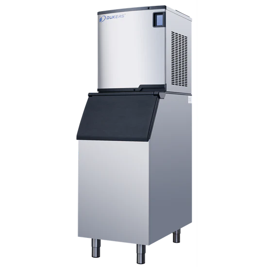 Dukers DIM500A Commercial Ice Machine with 352 lb Storage Bin – 496 lb Daily Production