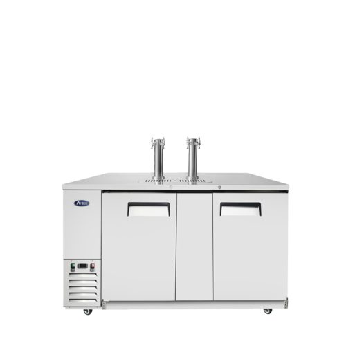 Atosa MKC68GR 68" Direct Draw 2-Section Keg Cooler with 2 Dual Faucet Towers