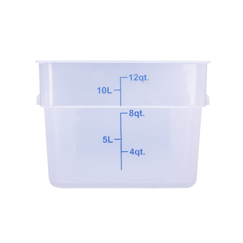 CAC China FS2P-SQ12T 12Qt Polypropylene Clear Square Food Storage Container
