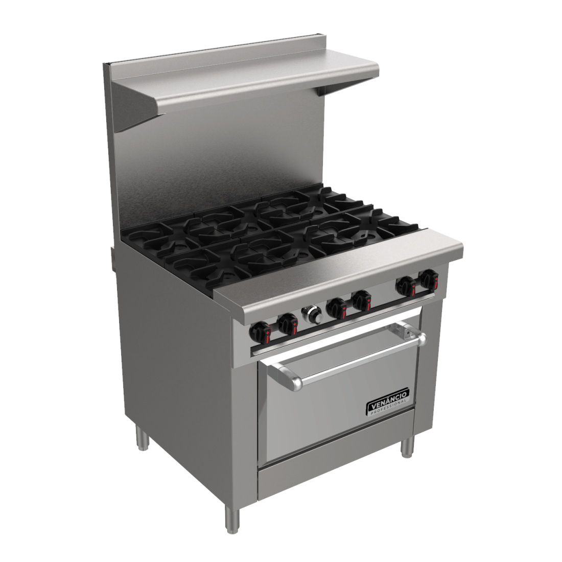 Venancio R36ST-36B Restaurant Series Elite 36" 6 Burner Gas Range w/ Standard Oven
