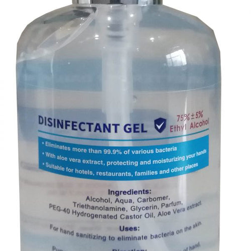 Omcan USA 46668 HAND SANITIZER WITH ALCOHOL 75% 300 ML CLEAR BOTTLE WITH PUMP