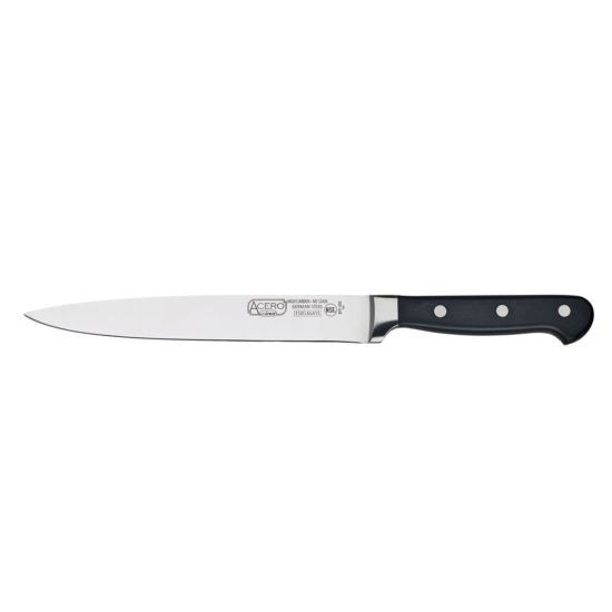 Winco KFP-81 Acero 8" German Steel Slicing Knife with Black POM Handle