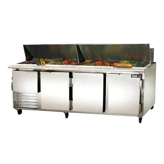 Leader LM96 96" Refrigerated Megatop Sandwich Prep Table - 3 & 1/2 Doors