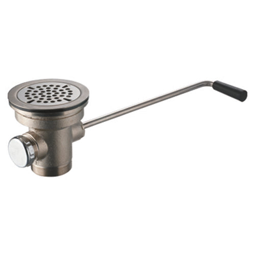 Sapphire Manufacturing TTLD-35 Twist Lever Drain, Heavy Duty, chrome plated brass body, fits 3-1/2" opening, 2" male & 1-1/2" female NPT drain outlet, includes overflow cap and stainless steel strainer, NSF