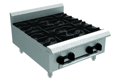 Serv-Ware SHPS-24-SA Serv-Ware - Gas Cooking - 24" Four (4) Burner Hot Plate - Natural Gas - Dimensions: 24" W x 27.2" D x 11.28" H - BTU/H: 25