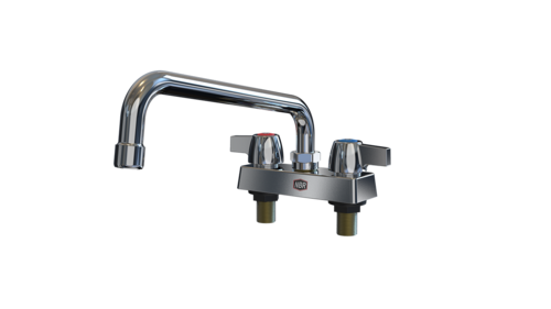 NBR Equipment P3D4S12 4" deck mount faucet with 12" swing spout
