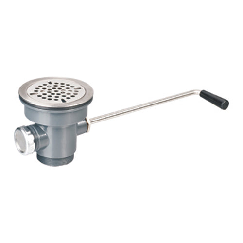 Sapphire Manufacturing TTLD-35E Twist Lever Drain, Economy, ABS body, fits 3-1/2" opening, 2" male & 1-1/2" female NPT drain outlet, includes overflow cap and stainless steel strainer, NSF