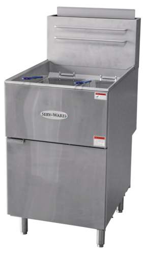 Serv-Ware SGF-70L Serv-Ware - Gas Cooking - 75 LB Deep Fryer - Natural Gas - Dimensions: 21" W x 30.2" D x 46.5" H - Temperature Range: 200°F – 400°F - BTU/H: 30