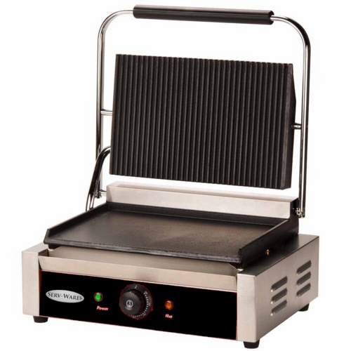 Serv-Ware EPG-100GF Serv-Ware - Electric Cooking - Single Panini Grill - Grooved Top