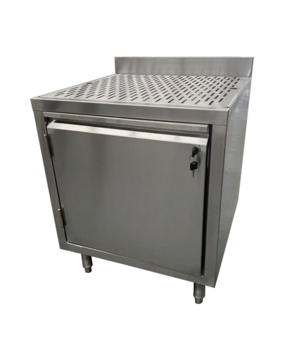 NBR Equipment NDBC-2424 Underbar Drainboard with cabinet base & locking hinged door