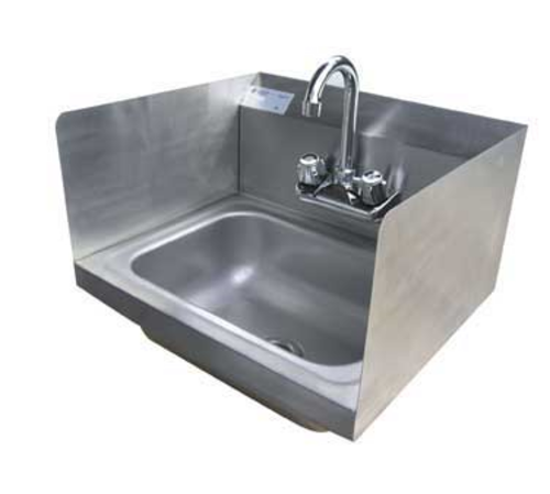Serv-Ware HS15S-CWP Serv-Ware - Sinks - S/S Hand Sink Double Splash Guards - Dimensions: 17" W x 15" D x 13.5" H - Materials: 18 Gauge