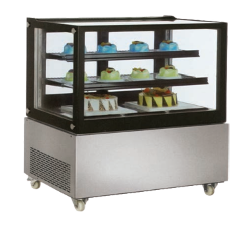 Omcan USA 39540 (RS-CN-0370-S) Square Glass Refrigerated Display Case