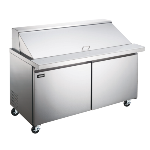 Omcan USA 50051 60-inch Mega Refrigerated Prep Table with 2 Doors