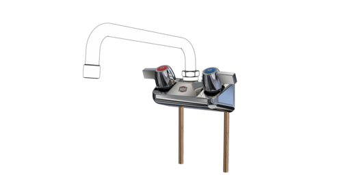 NBR Equipment P3W4SL 4" wall mount shallow faucet