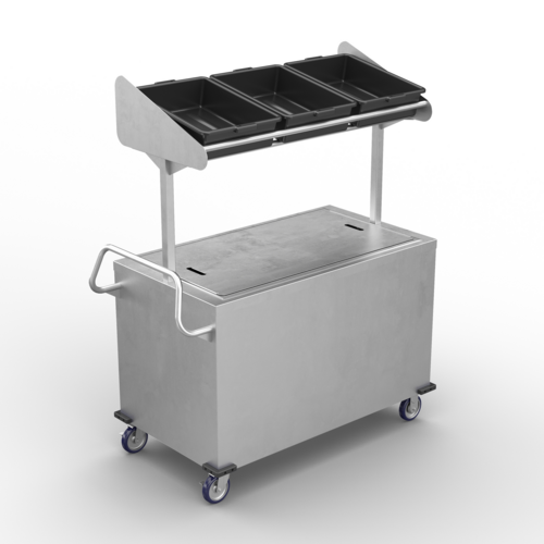 Winholt SS-BC-2748H29-INSULIB-TOS Mobile Grab and Go Merchandiser Cart