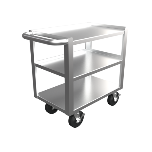 Winholt ALBC-3-1527H26 Aluminum utility cart designed for foodservice operations. Three shelf configuration supports organized transport of dishes