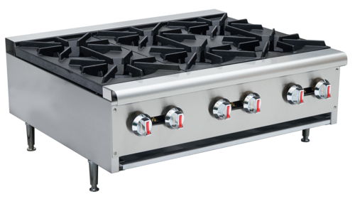 Serv-Ware SHPS-36 Serv-Ware - Gas Cooking - 36" Six (6) Burner Hot Plate - Natural Gas - Dimensions: 36" W x 27.2" D x 11.28" H - BTU/H: 25