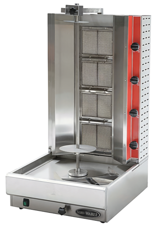 Serv-Ware SWVB-4-LP Serv-Ware - Gas Cooking - 4 Burner Vertical Rotating Broiler - Liquid Propane