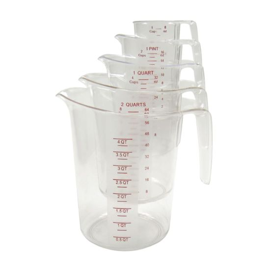 Winco PMCP-5SET 5-Piece Polycarbonate Measuring Cup Set