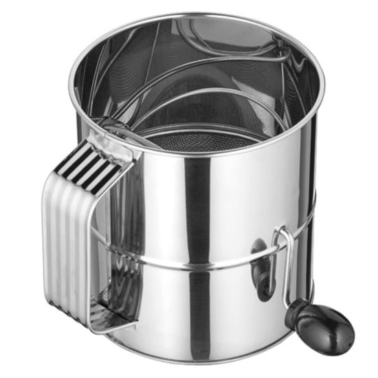 Winco RFS-8 8 Cup Stainless Steel Rotary Flour Sifter