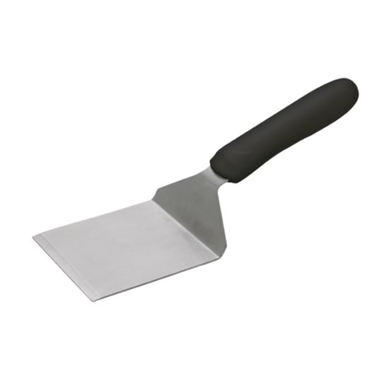 Winco TKP-41 Offset Steak/Burger Turner with Black Polypropylene Handle, 4-1/8" x 3-3/4"