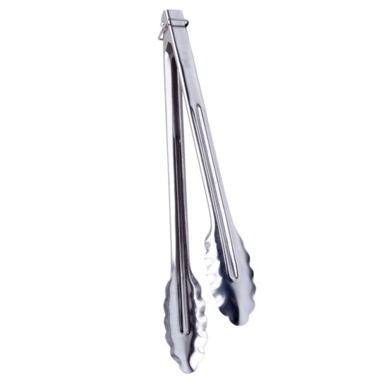 Winco UTLK-12 12" Stainless Steel Utility Tong with Locking Ring