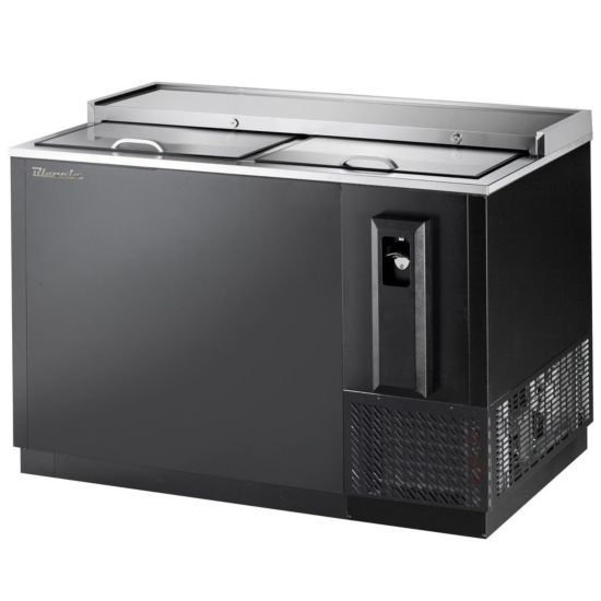 Blue Air BBC-50B-HC 50" W Bottle Cooler with 2 slide tops-Black Finish Exterior-14.8 Cu.Ft