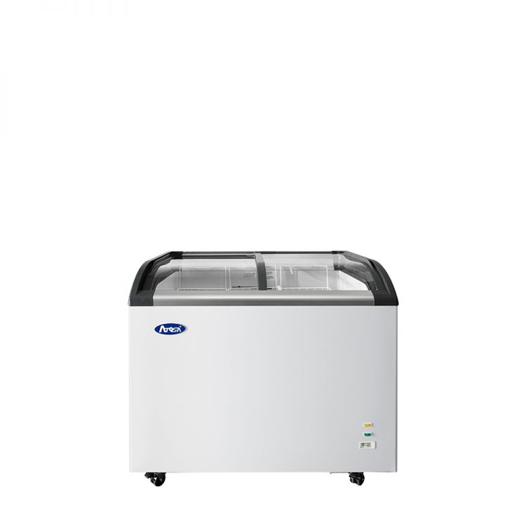 Atosa MMF9110 — Curved Glass Top Chest Freezer (9 cu ft)