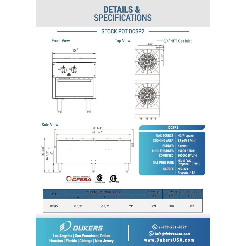Dukers DCSP2 Stock Pot Range