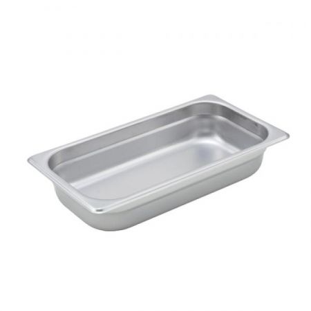 Winco SPJM-302 Steam Table Pan, 1/3 size, 6-7/8" x 12-3/4" x 2-1/2" deep, 24 gauge, anti-jamming, 18/8
