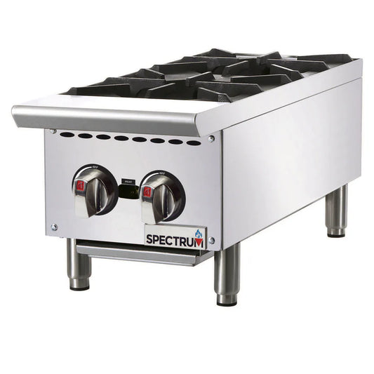 Winco NGHP-2 Spectrum 12" 2 Burner Gas Hot Plate