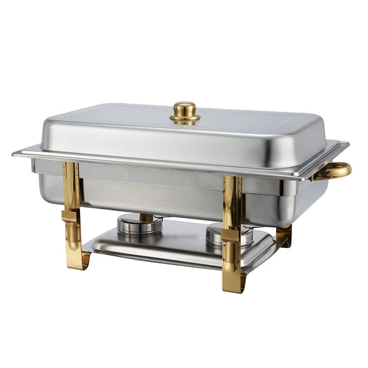 Winco 201 Malibu 8 Qt. Full Size Gold Accent Chafer