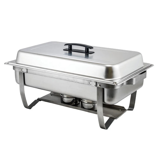 Winco C-4080 Economy 8 Qt. Full Size Stainless Steel Chafer with Folding Frame