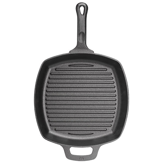 Winco CAGP-10S FireIron 10-1/2" Square Cast Iron Pre-Seasoned Induction Grill Pan
