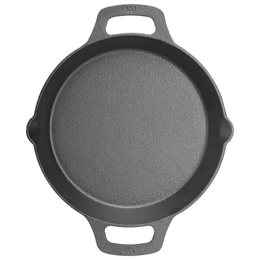 Winco CASD-10 FireIron 10-1/4" Round Cast Iron Pre-Seasoned Induction Skillet With Dual Handles