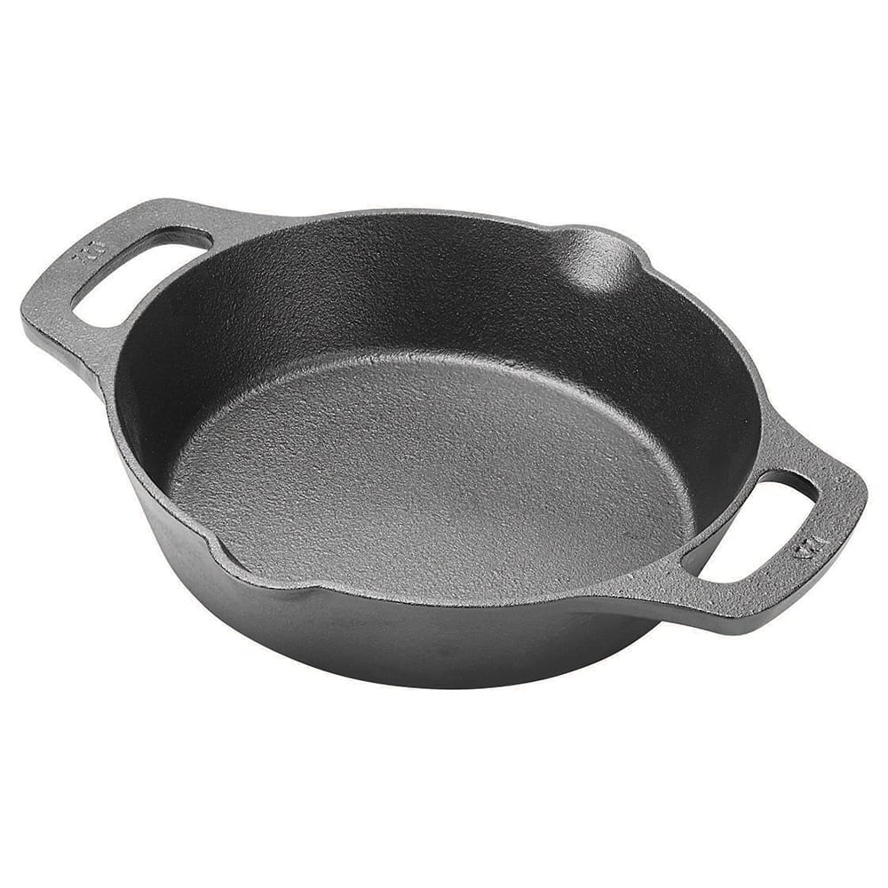 Winco CASD-8 FireIron 8" Round Cast Iron Pre-Seasoned Induction Skillet With Dual Handles