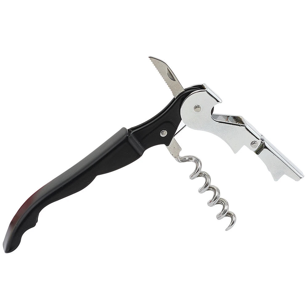 Winco CO-720 Double Hinged Waiters Corkscrew with Foil Cutter and Bottle Cap Opener