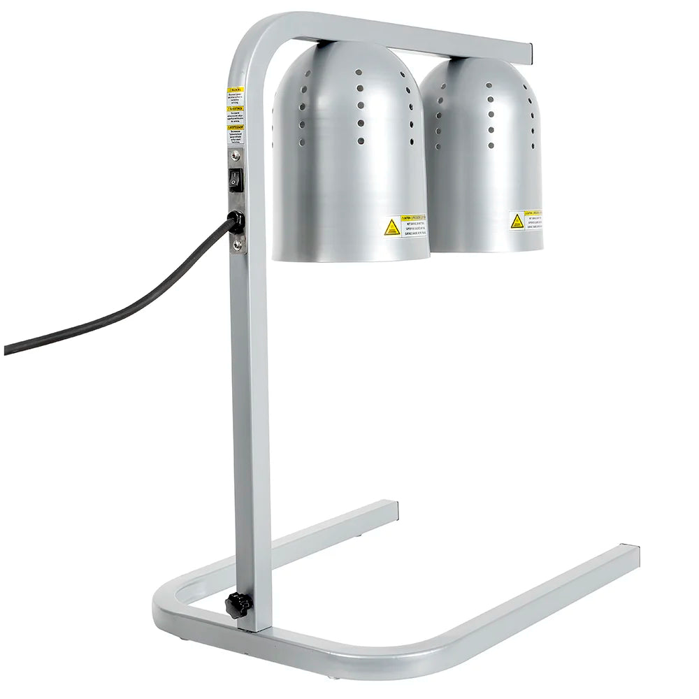 Winco EHL-2C 2 Bulb Stainless Steel Heat Lamp w/ Adjustable Arm