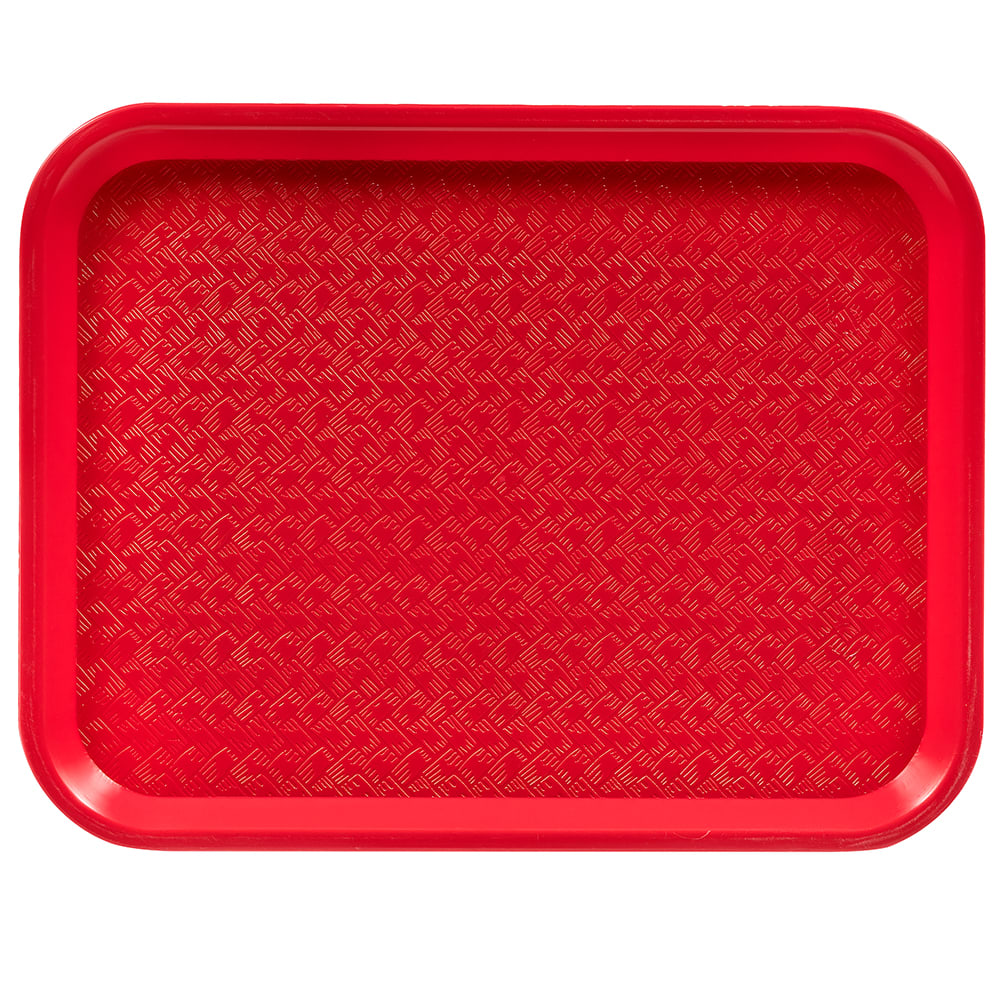 Winco FFT-1014R Red Plastic Fast Food Tray, 10" x 14"