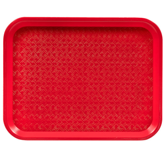 Winco FFT-1014R Red Plastic Fast Food Tray, 10" x 14"